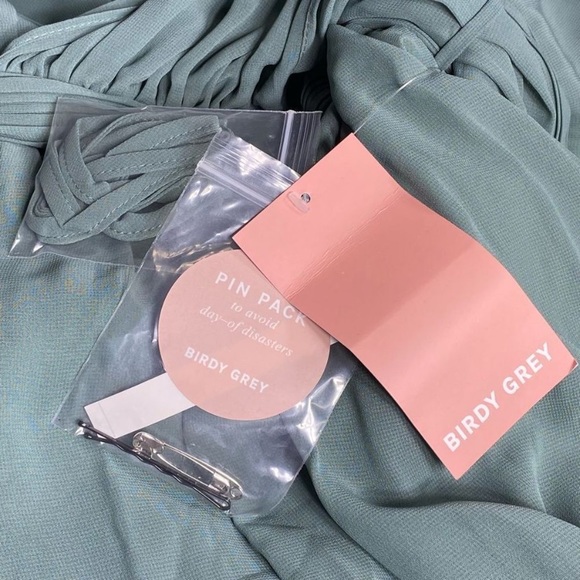 New NWT Birdy Grey “Grace” Convertible Chiffon Gown Maxi Dress Sea Glass Green - Picture 6 of 13